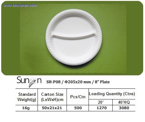 8 inch 2 Compartment Plate