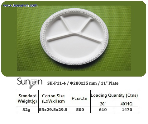11 inch 4 Compartment Plate